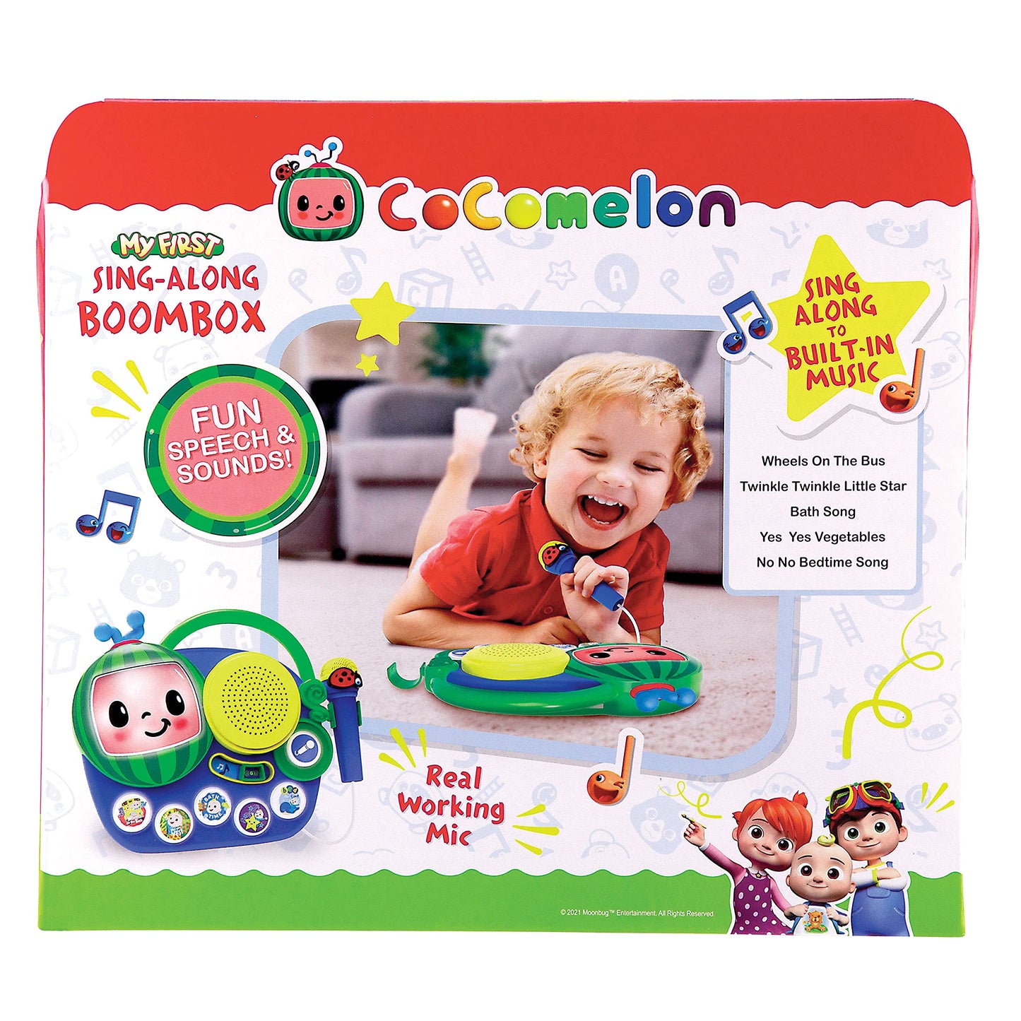 eKids Cocomelon Singalong Boombox with Microphone & Built-in Music