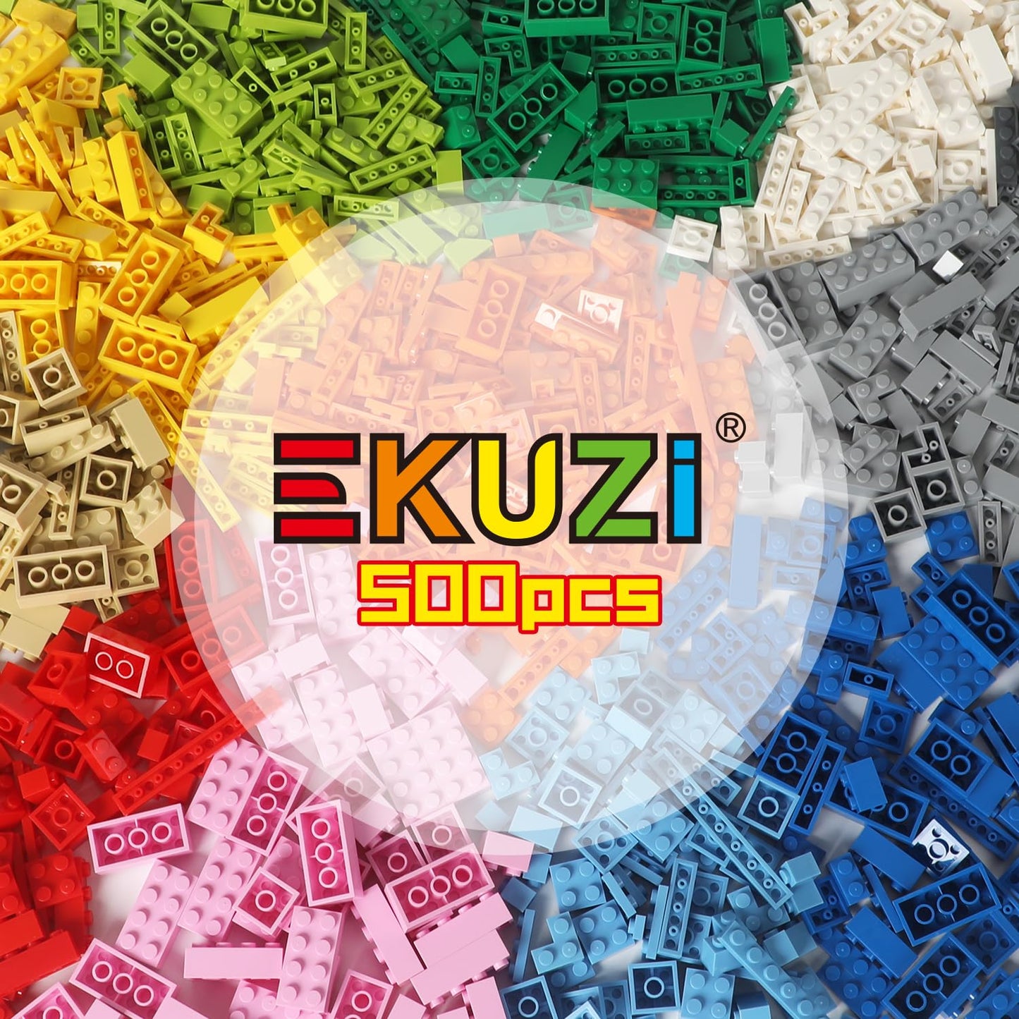 Ekuzi Building Bricks Compatible with Lego Classic - 500 Pieces Bulk Set