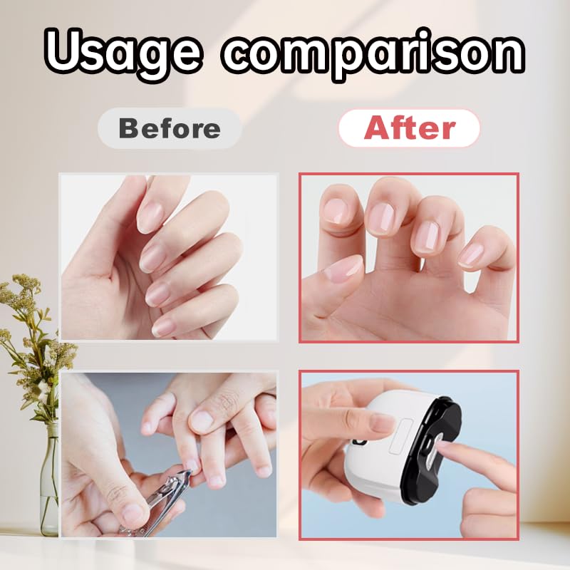 Electric Nail Clipper – 3-Speed USB-C Rechargeable Nail Trimmer with LED Light (Safe for Babies, Kids & Seniors)