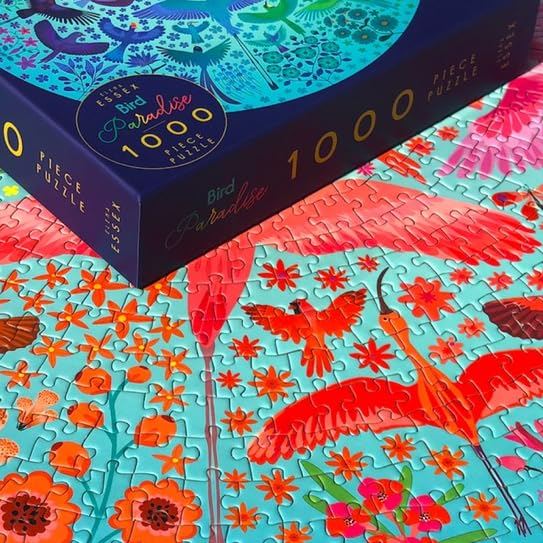 Elena Essex Puzzles for Adults - Bird Paradise 1000-Piece Round Puzzle, 26.5 Inch Diameter