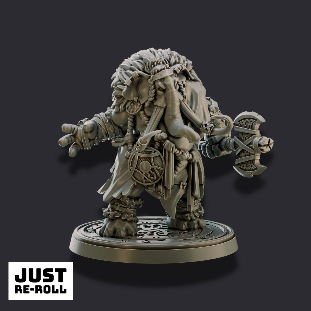 Elephantfolk Viking – 3D Printed Fantasy Warrior Miniature