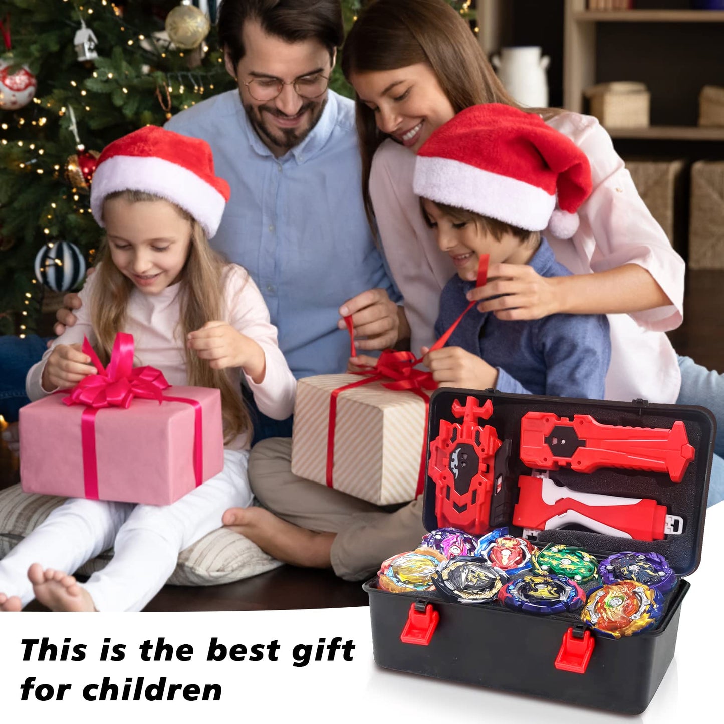 Elfnico Bey Battling Top Burst Gyro Toy Set – 12 Spin Tops & 4 Launchers