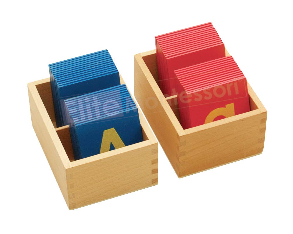 Elite Montessori Lower & Capital Case Sandpaper Letters with Boxes – Letter Tracing Set for Early Literacy