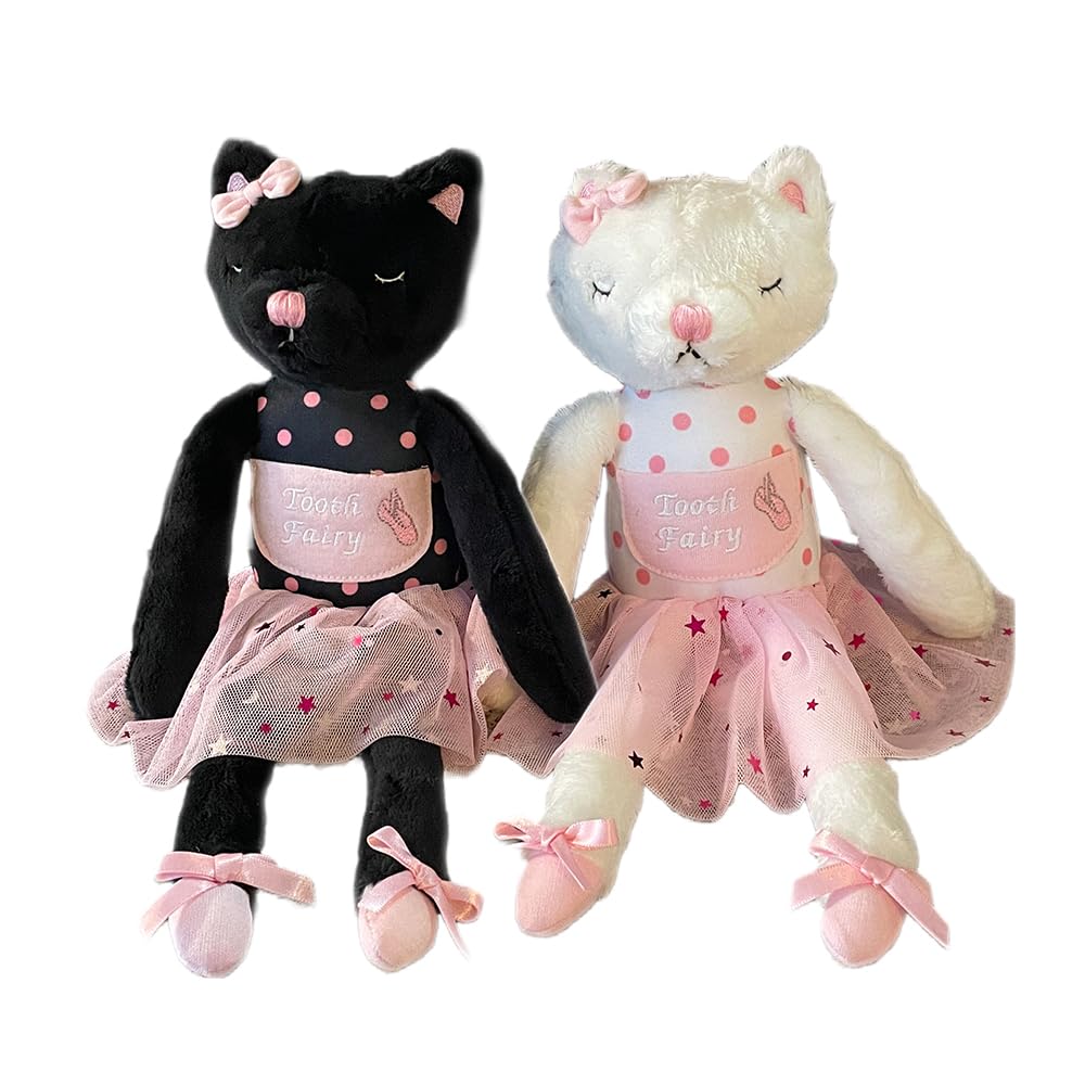 elskandi Caterina The Cat Ballerina Tooth Fairy Pillow for Girls - Keepsake Gift