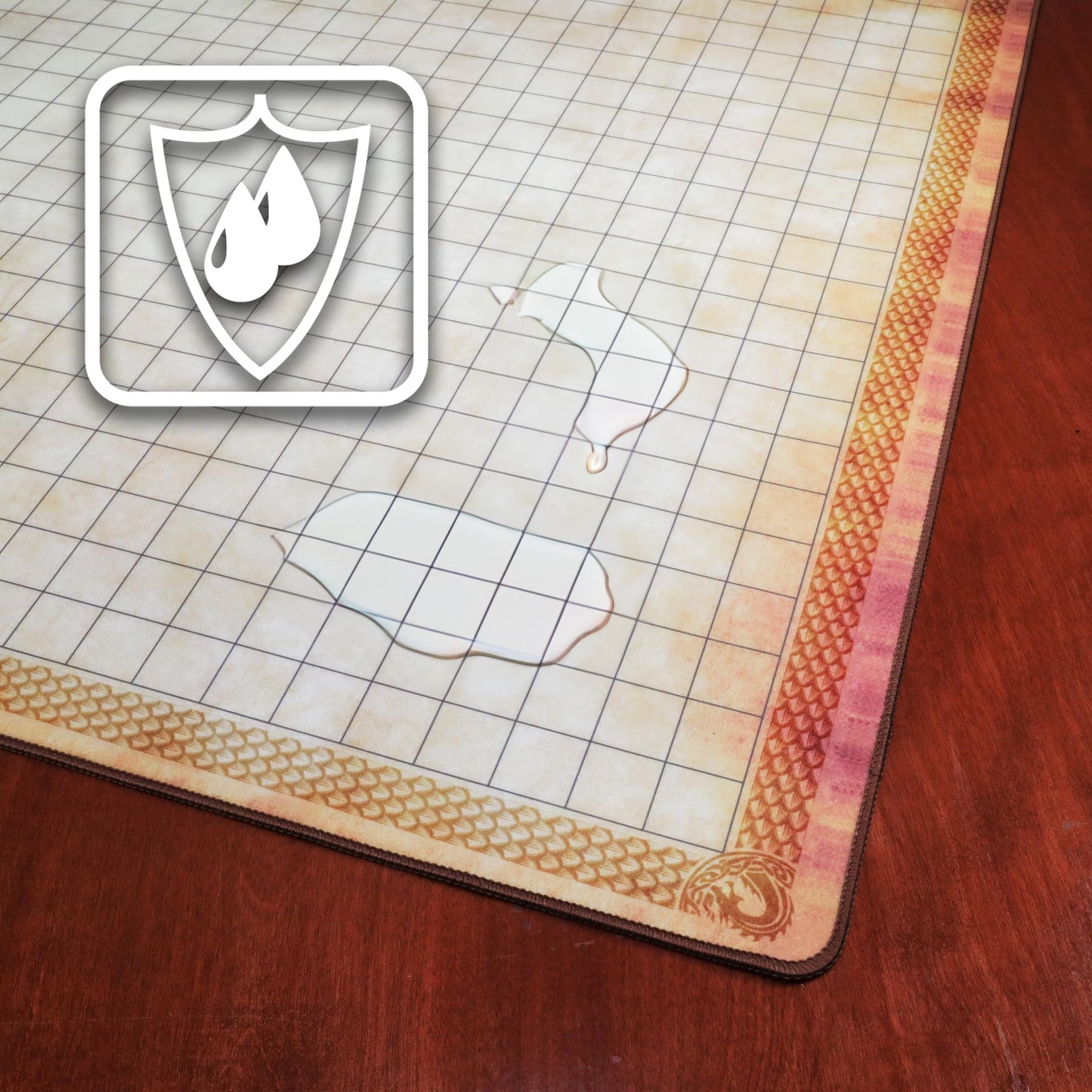ENHANCE Deluxe RPG Grid Mat - 24x36in Premium DND Battle Mat with Carry Pouch & Marker Set