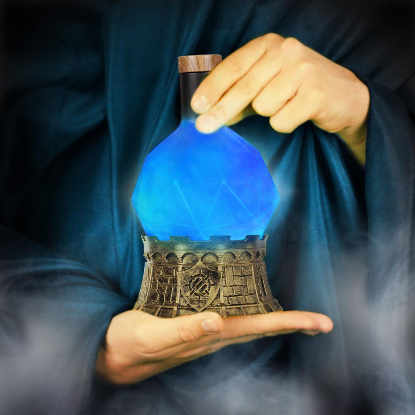 ENHANCE Gaming Sorcerer's Mana Potion Light — Blue Swirl Mood Lamp for TTRPG Tabletop Immersion