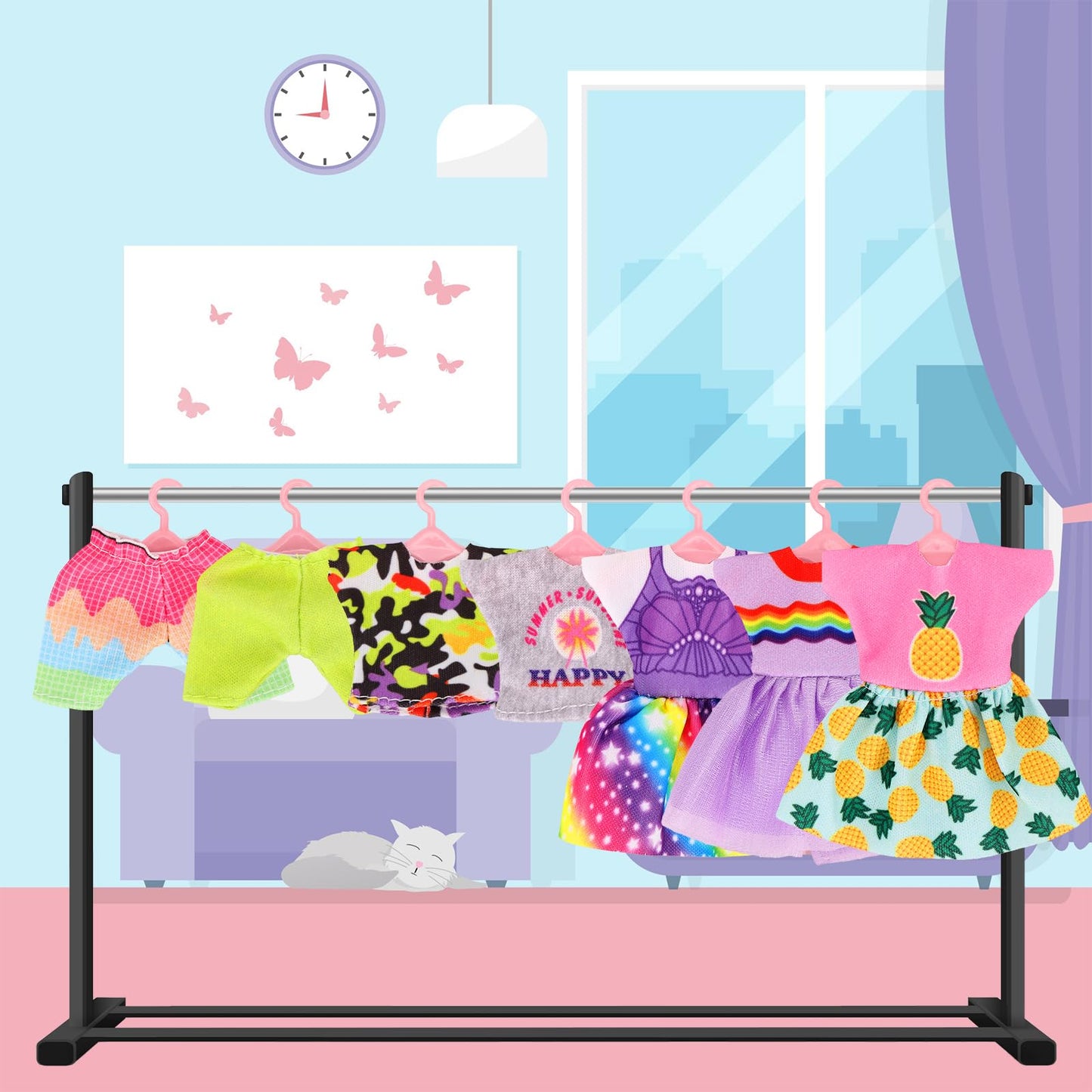ENOCHT 30-Piece Doll Clothes Set for 5.3–6 Inch Dolls – 10 Outfits & Accessories