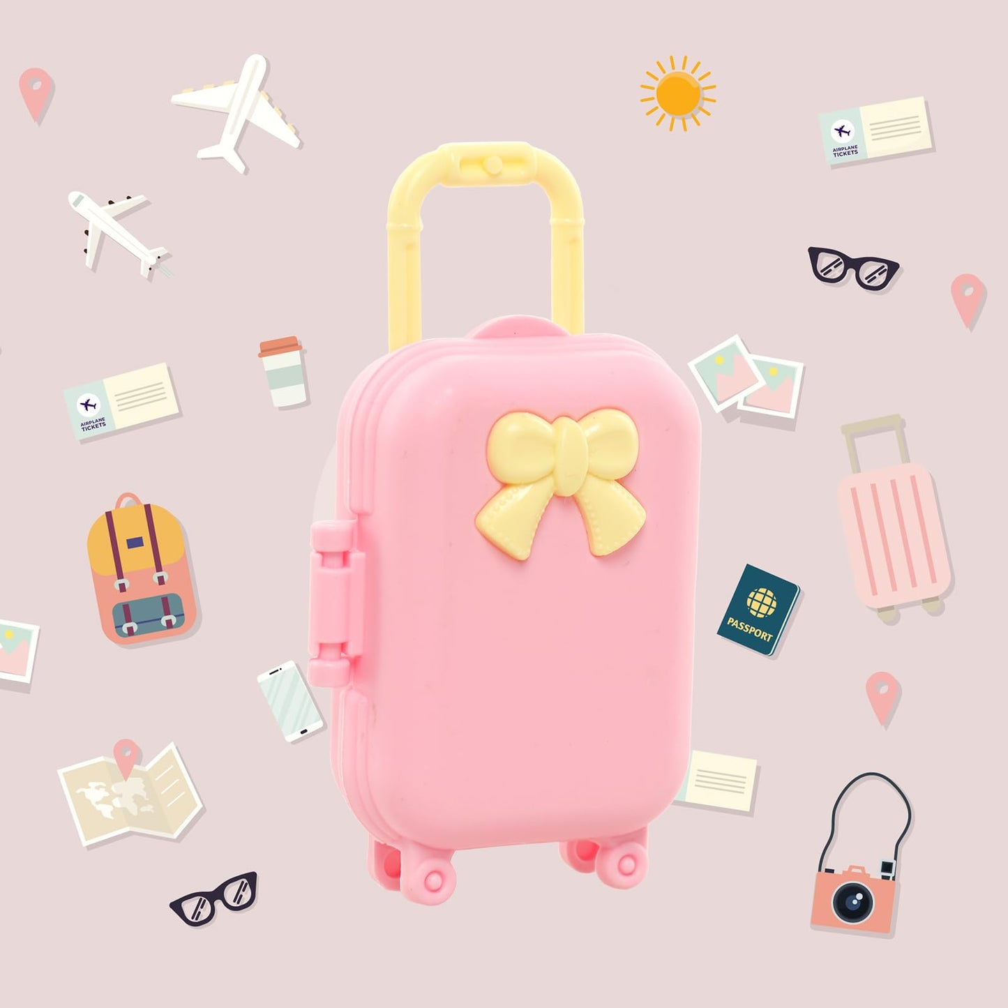ENOCHT 25-Piece 5.3-Inch Doll Travel Set – Outfits, Luggage & Accessories