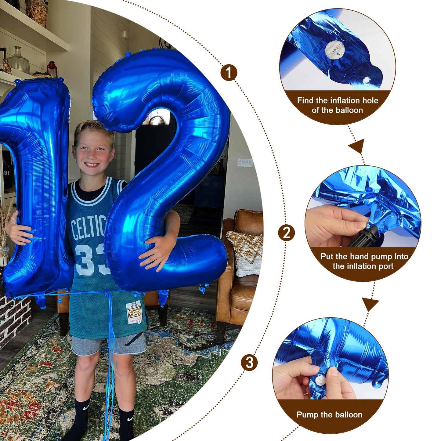 Enyeopd Number 25 Balloons – 40-Inch Dark Blue Milestone Birthday Decor