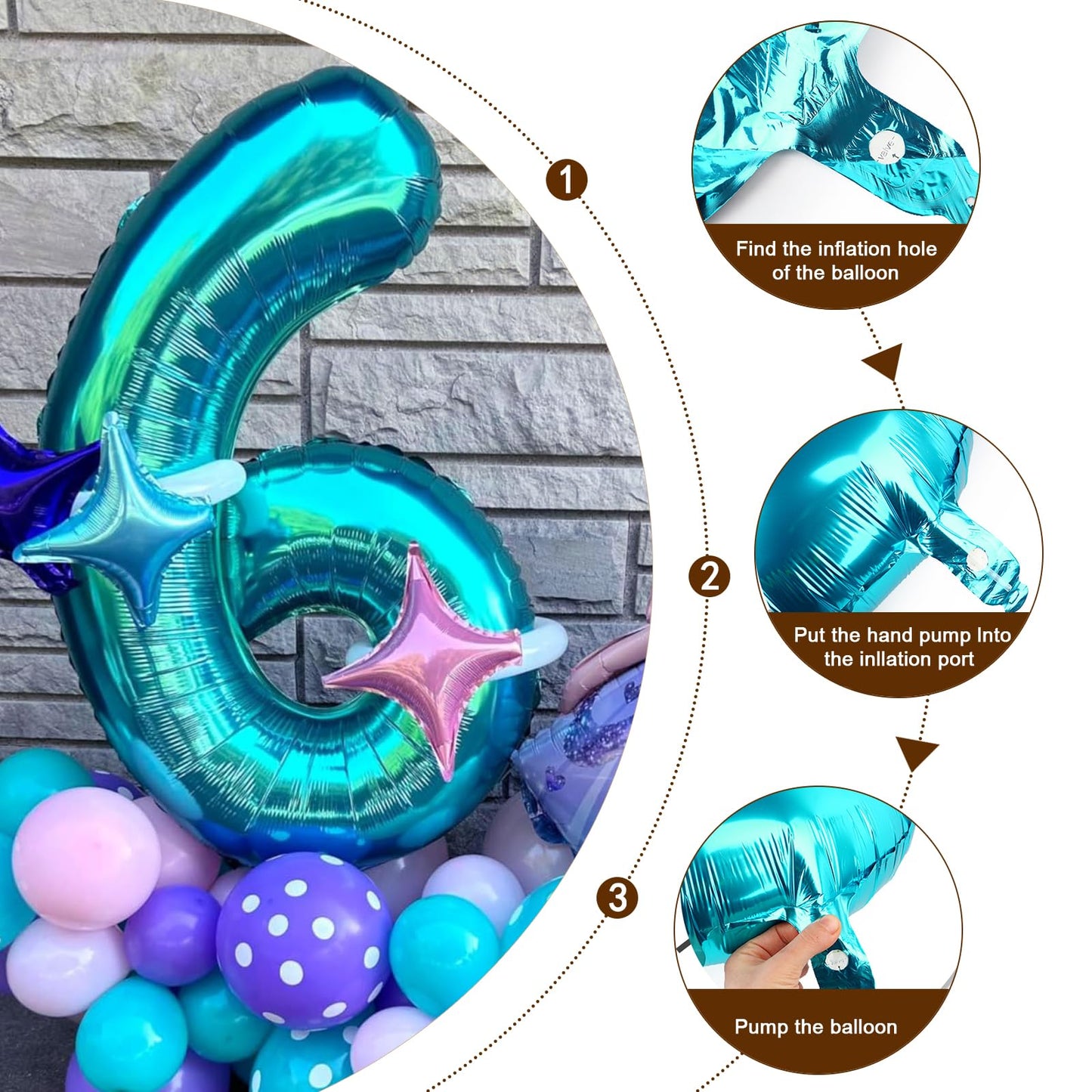 Enyeopd 40-Inch Number Balloon - Light Blue Birthday & Event Decor For All Ages