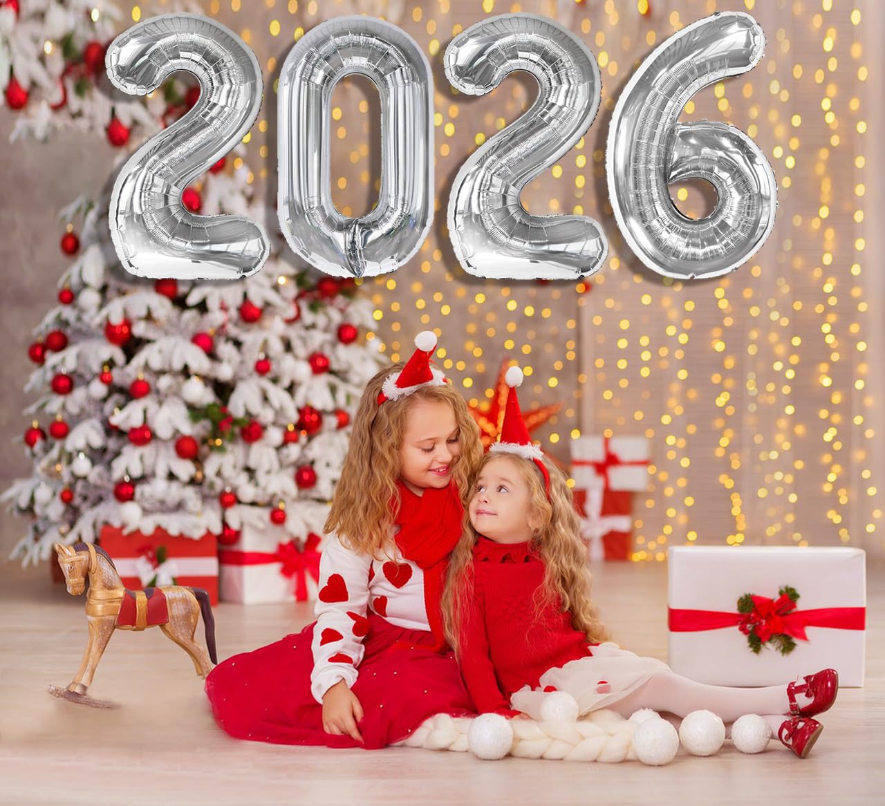 Enyeopd Silver 2026 Balloon Number — 40 Inch Party Decor for New Year’s Eve, Graduation, Weddings