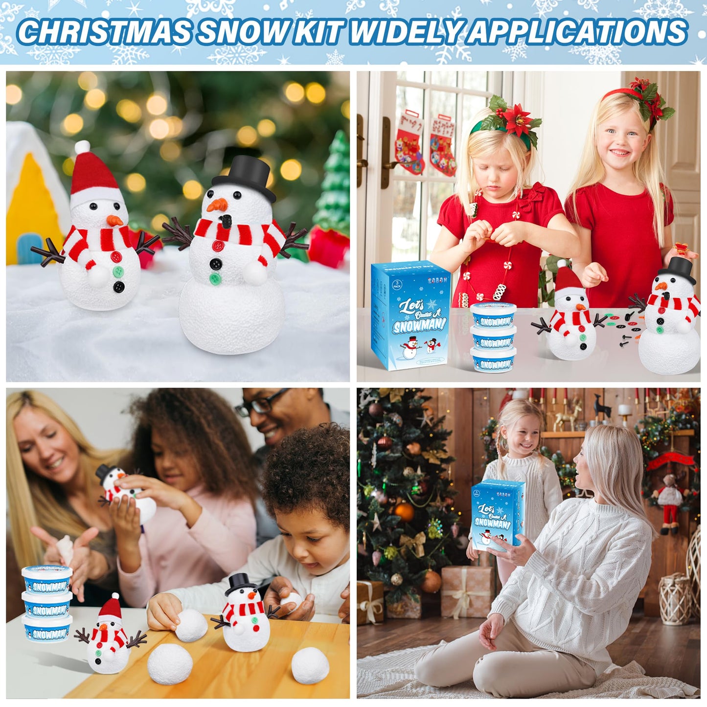 EOBOH Christmas Snowman Kit 3-Pack – DIY Indoor Snowmen for Kids