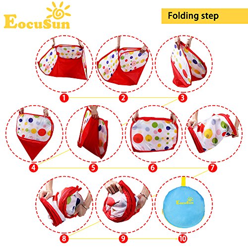 EocuSun Kids Ball Pit Large Pop Up Tent – Indoor/Outdoor Play Space (ARed)
