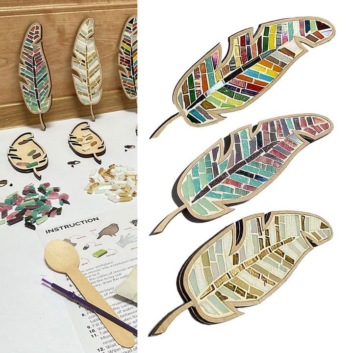 EOQIFJM Craft Kit for Adults - Porcelain Tile Mixed Colour Mosaic DIY Home Decoration Painting Art