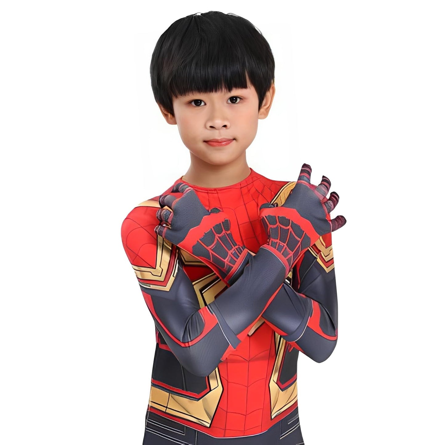 eoxoe Heroes Kids Bodysuit Halloween Costume – Spandex Jumpsuit + Detachable Mask (XL, 53–57 in)