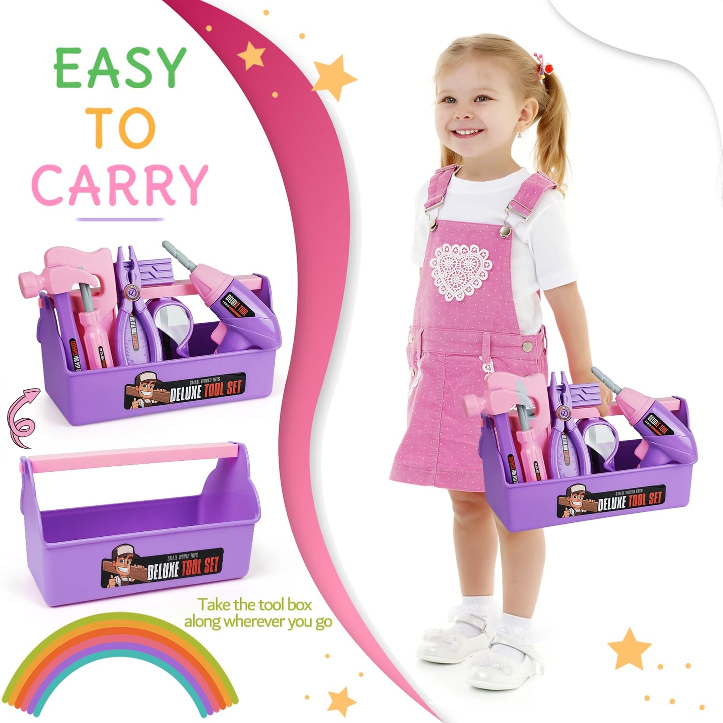 EP EXERCISE N PLAY Kids Tool Set — Toy Drill, Toolbox & Tools for Toddlers