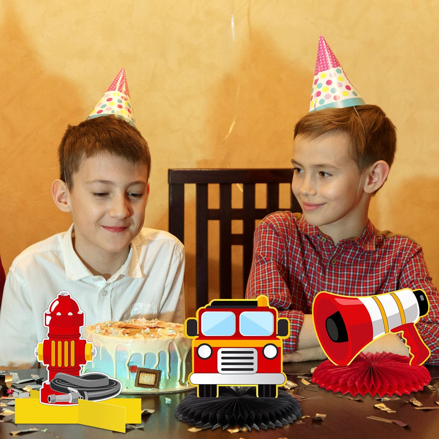 Epakh Firetruck Birthday Party Decorations – 10 Pcs Centerpieces & Table Supplies