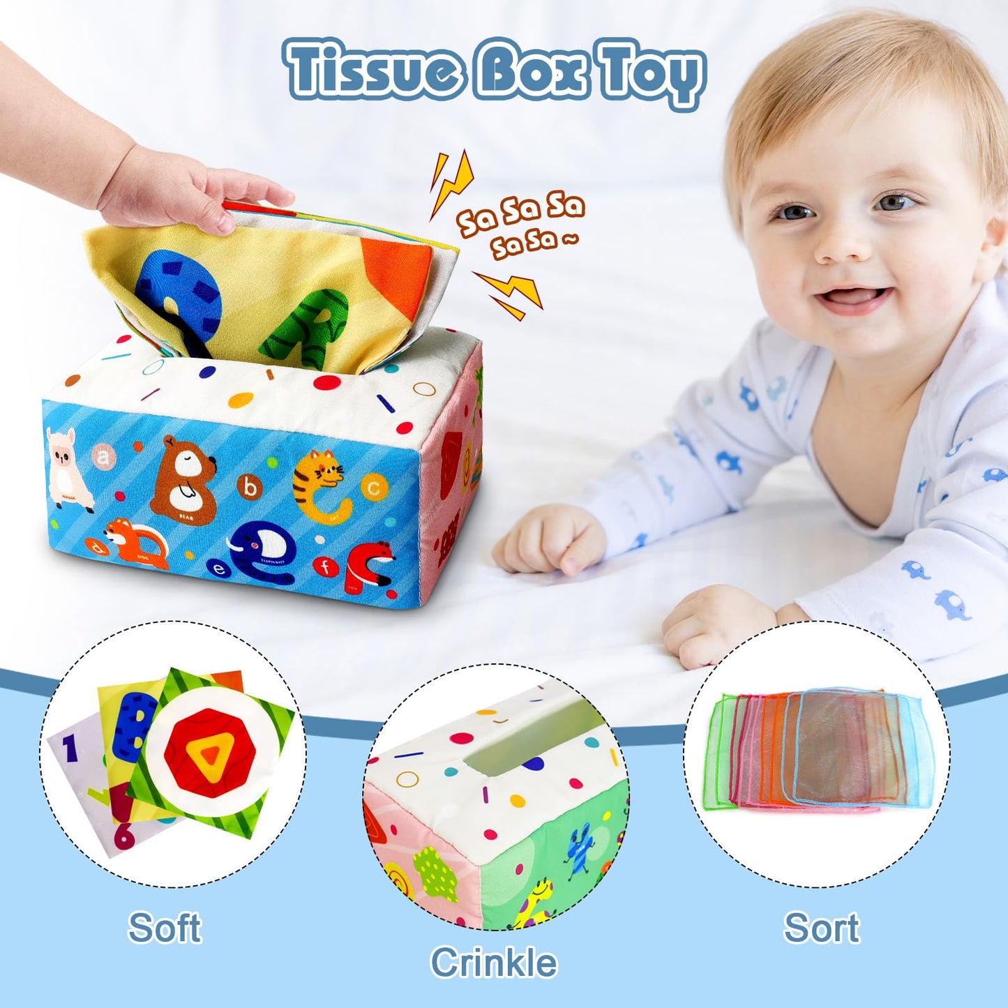 EPOGG 6-in-1 Montessori Toys for Babies 6-12 Months | Sensory & Motor Skills Set