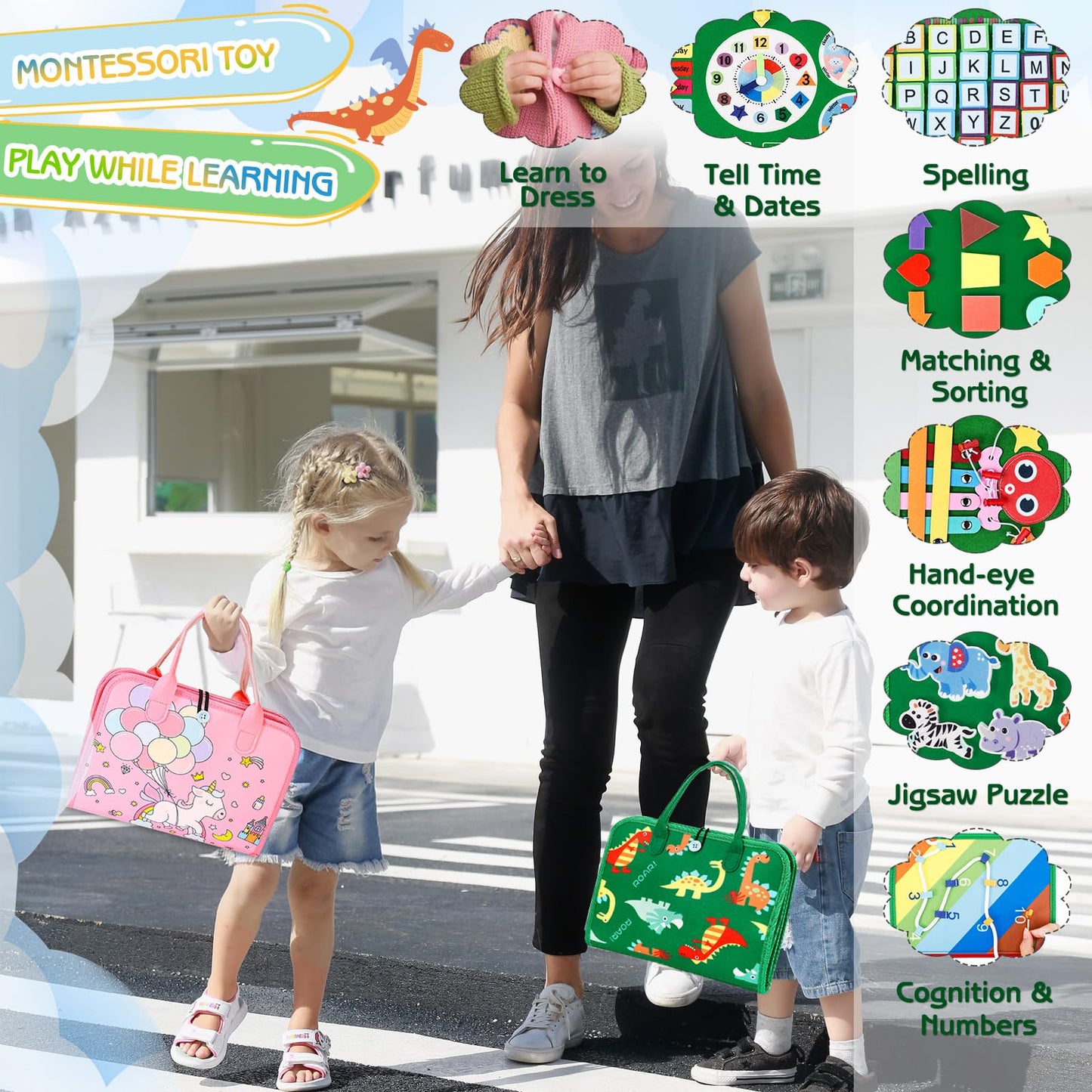 Esjay Toddler Busy Board Montessori Toys – Sensory Learning & Travel Ready