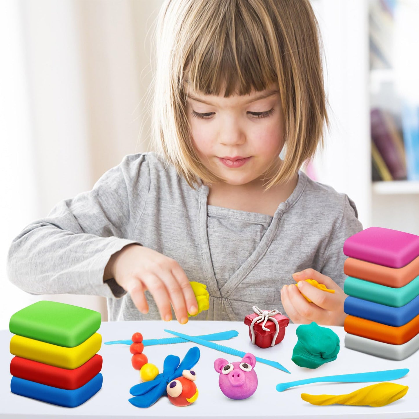 ESSENSON Magic Clay - 96-Color Air Dry Clay Kit for Kids | No Baking Required