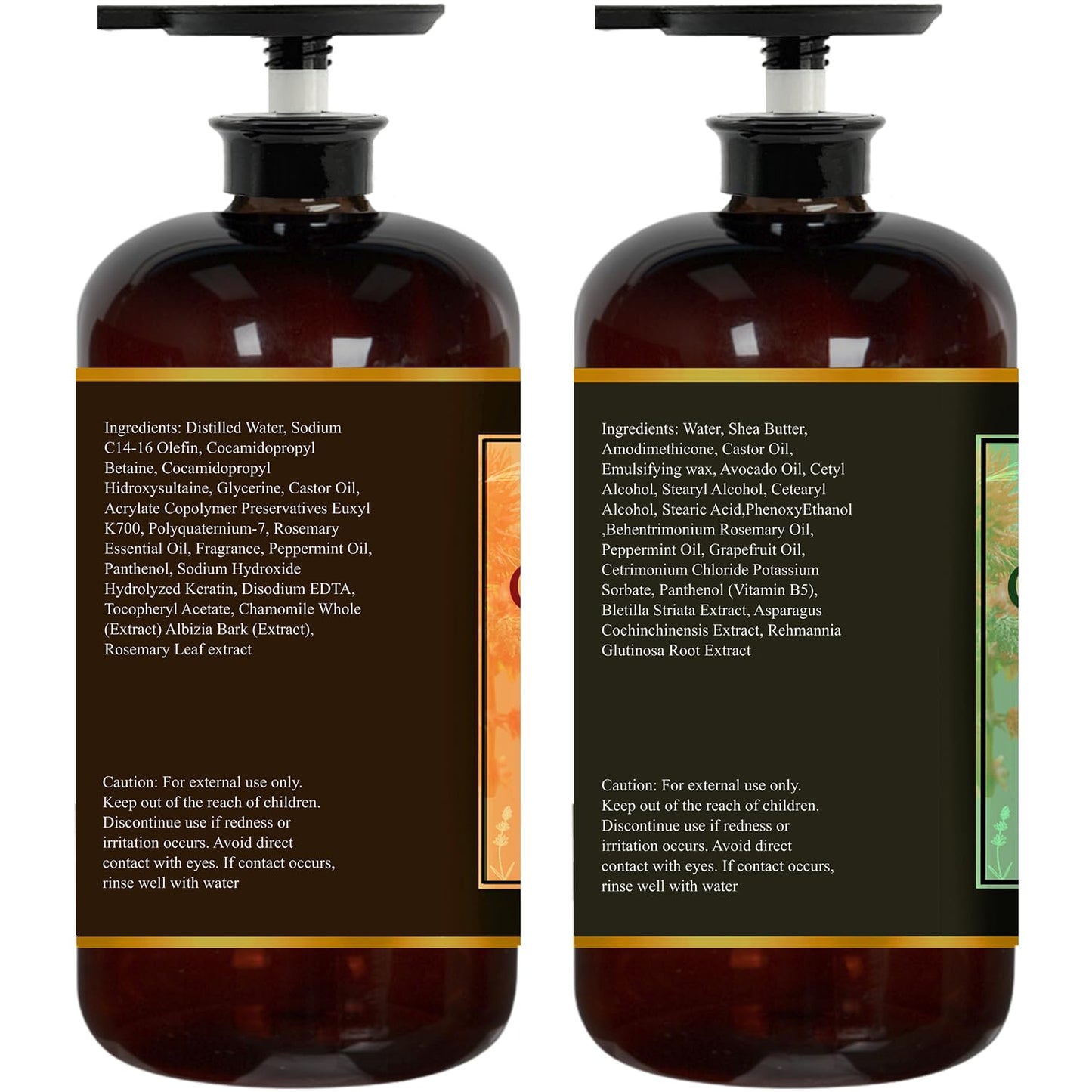 Essentially KateS Castor Oil Rosemary Mint Shampoo & Conditioner Set – 16 oz x 2, Sulfate Free
