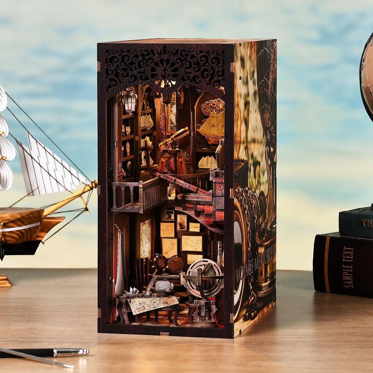 ETKVR Book Nook Kit - DIY Miniature House with LED Lighting | 3D Puzzle for Adults