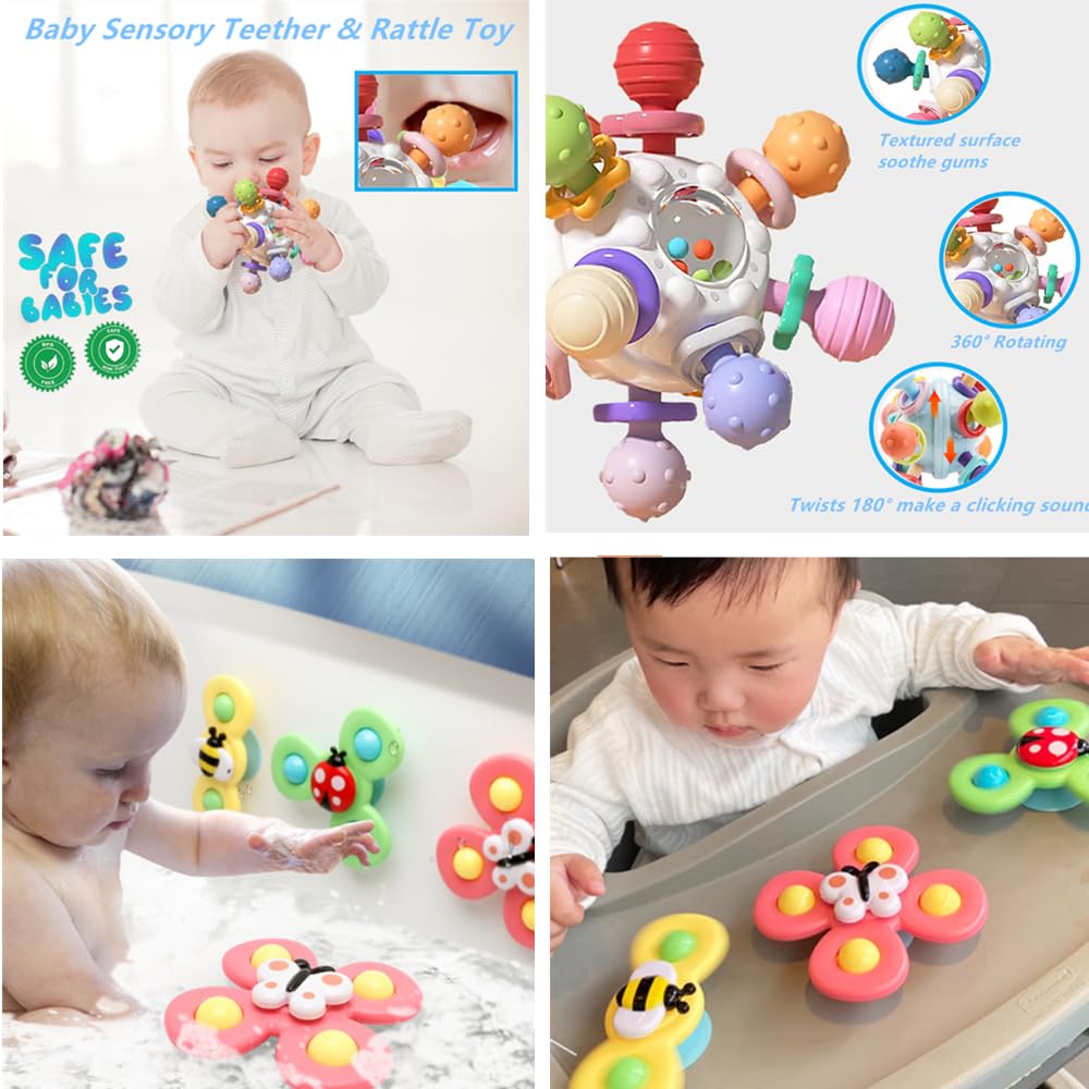 Etyat Montessori Baby Toys 6-18 Months – Sensory Sorting Stacking Teether Set
