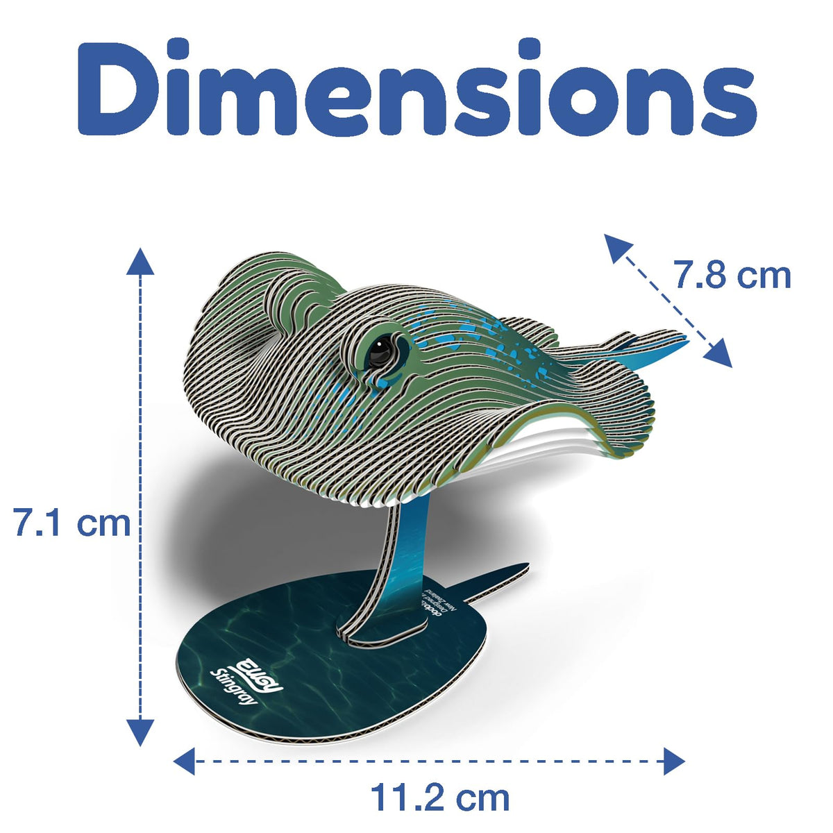 EUGY Stingray 3D Puzzle – Eco-Friendly 50-Piece Educational Toy for Kids Aged 6+