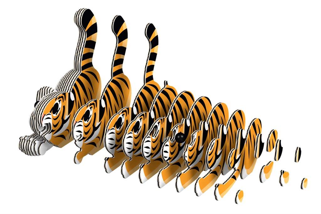 EUGY Tiger 3D Puzzle - 34-Piece Eco-Friendly Educational Toy for Kids 6+