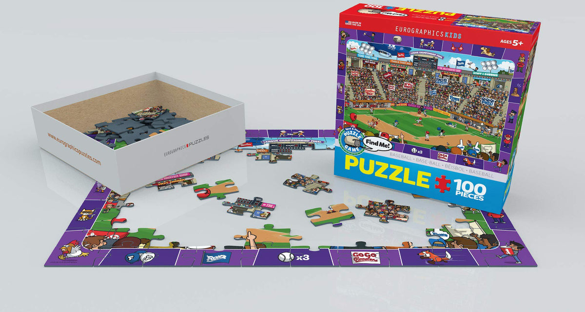 EuroGraphics Baseball Spot & Find 100-Piece Puzzle | Educational Family Fun