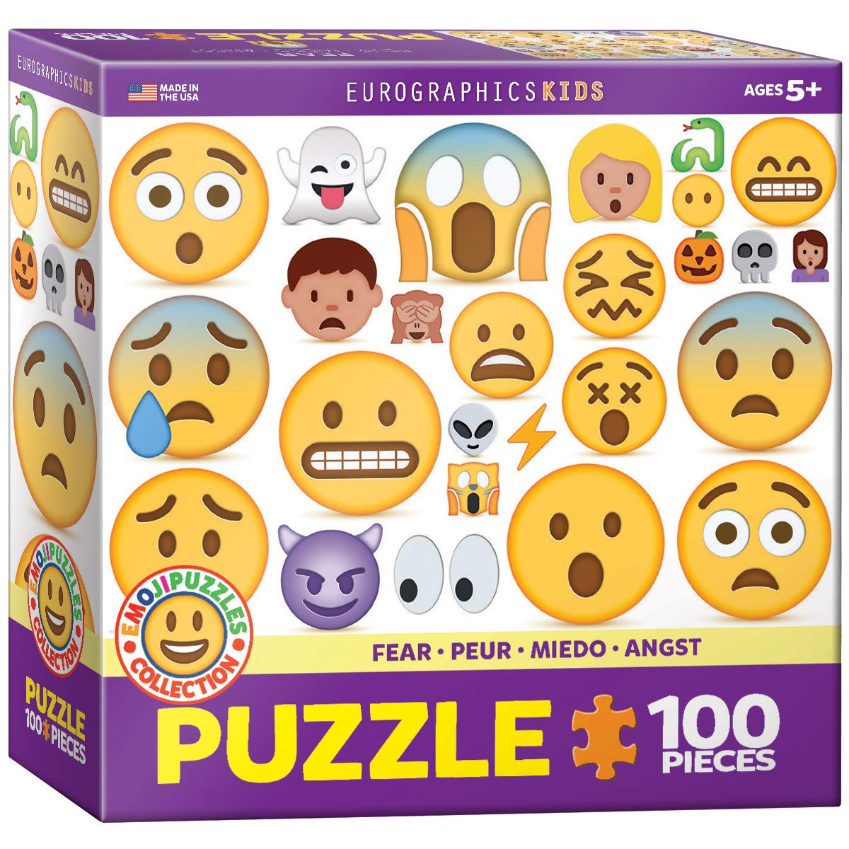 EuroGraphics Fear Emoji Puzzle (100 Pieces) – 13 x 19 Inches, Educational Family Activity