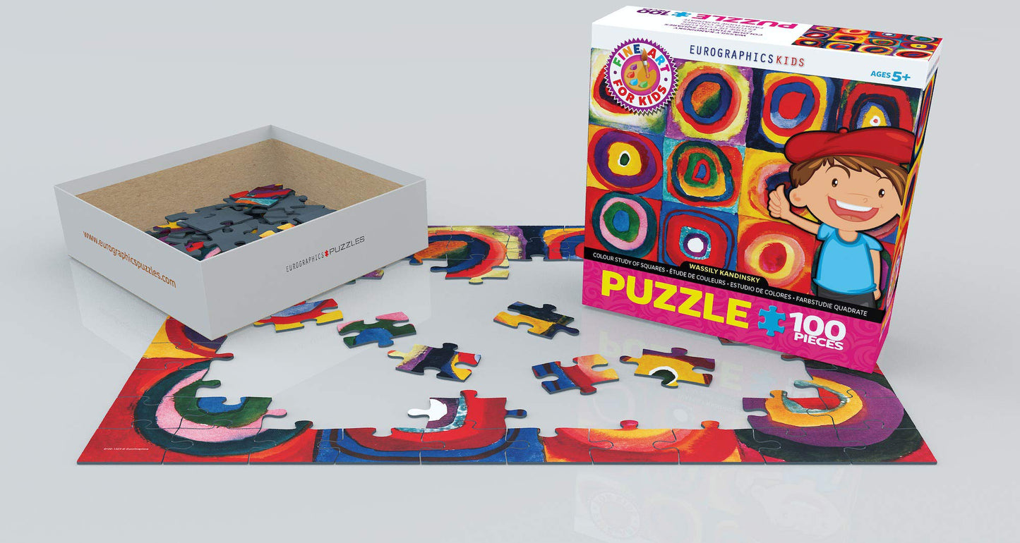 EuroGraphics Kandinsky Squares 100-Piece Puzzle – Finished 13 x 19 in