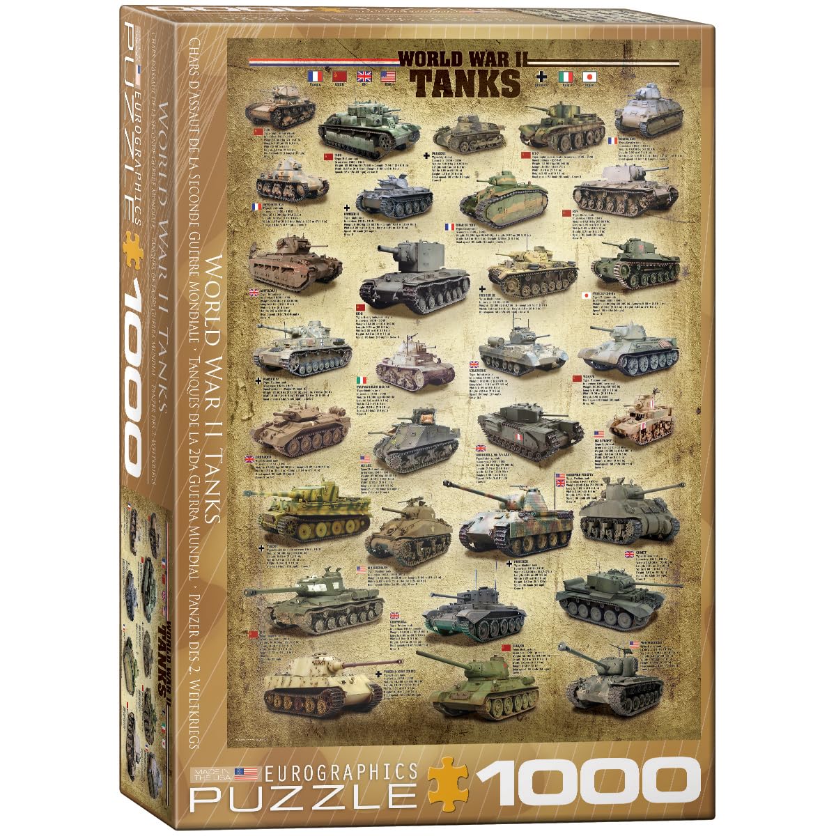 EuroGraphics Tanks of WWII 1000-Piece Puzzle – Brown