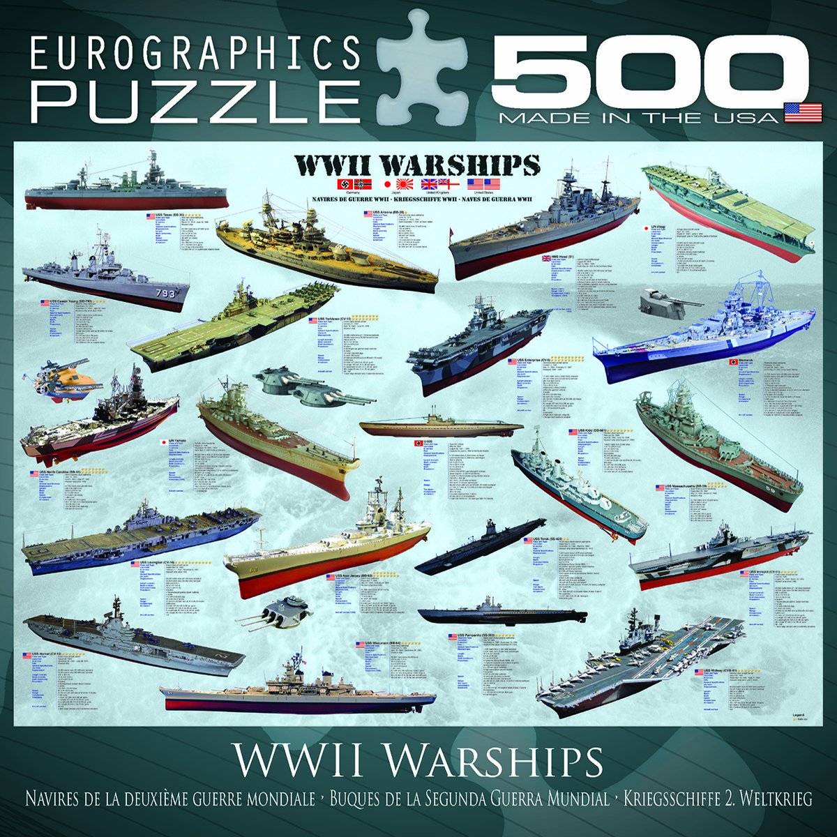 EuroGraphics World War II Warships Puzzle, 500-Piece – Educational Naval History