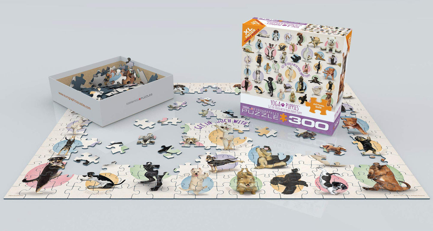EuroGraphics Yoga Puppies 300-Piece Puzzle (Small Box) – Colorful Family Fun