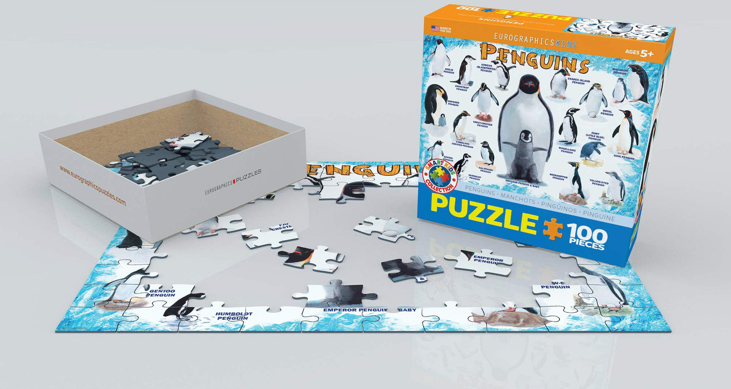 EuroGraphics Penguins 100-Piece Jigsaw Puzzle — 13 x 19 Inches, Beginner Friendly