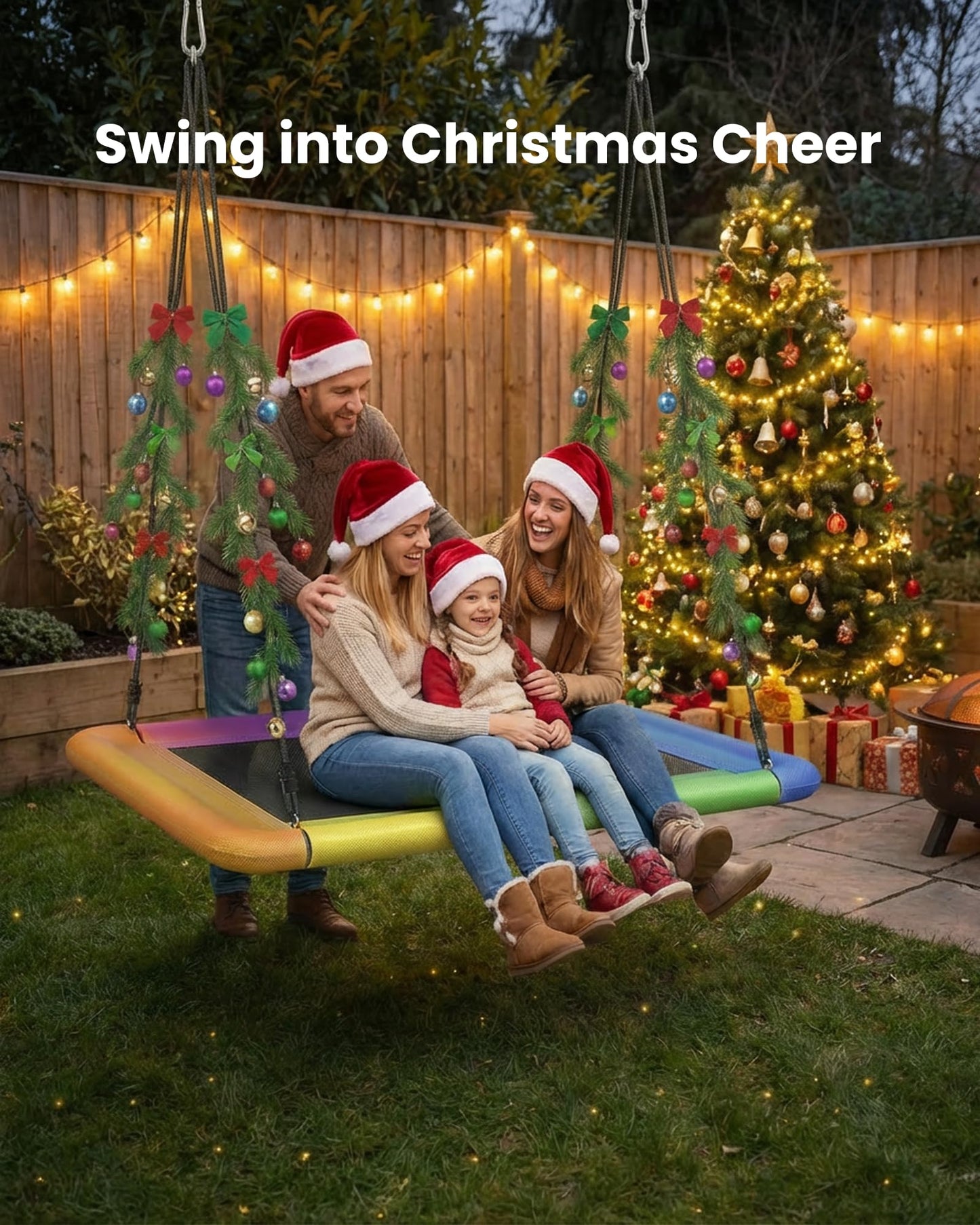 Everyfun Tree Swing for Kids and Adults — 60-Inch Rectangle, Waterproof, Heavy-Duty, 700 lbs, Colorful