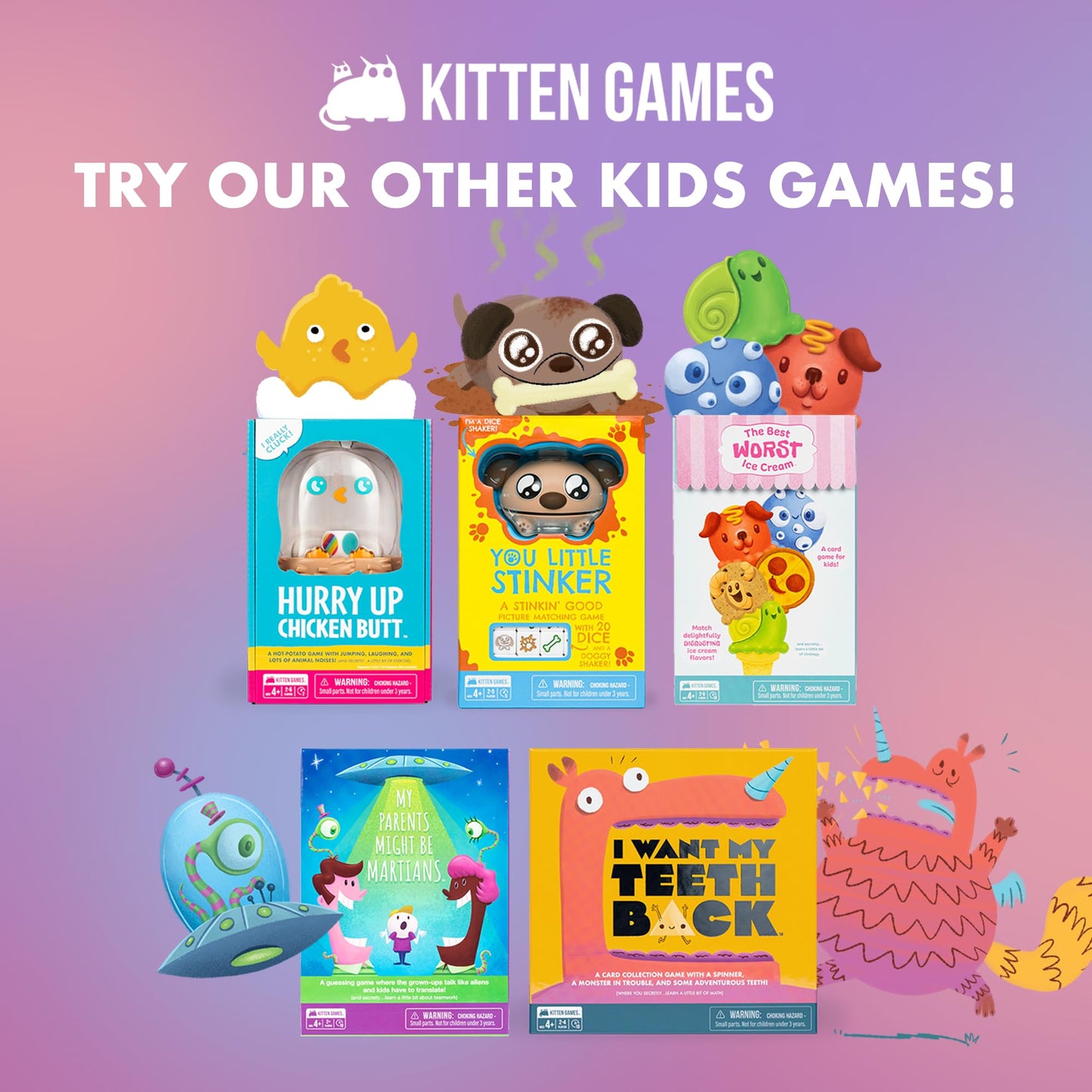 Exploding Kittens You Little Stinker – Kid-Friendly Dice Game for 2-5 Players (Ages 4+)