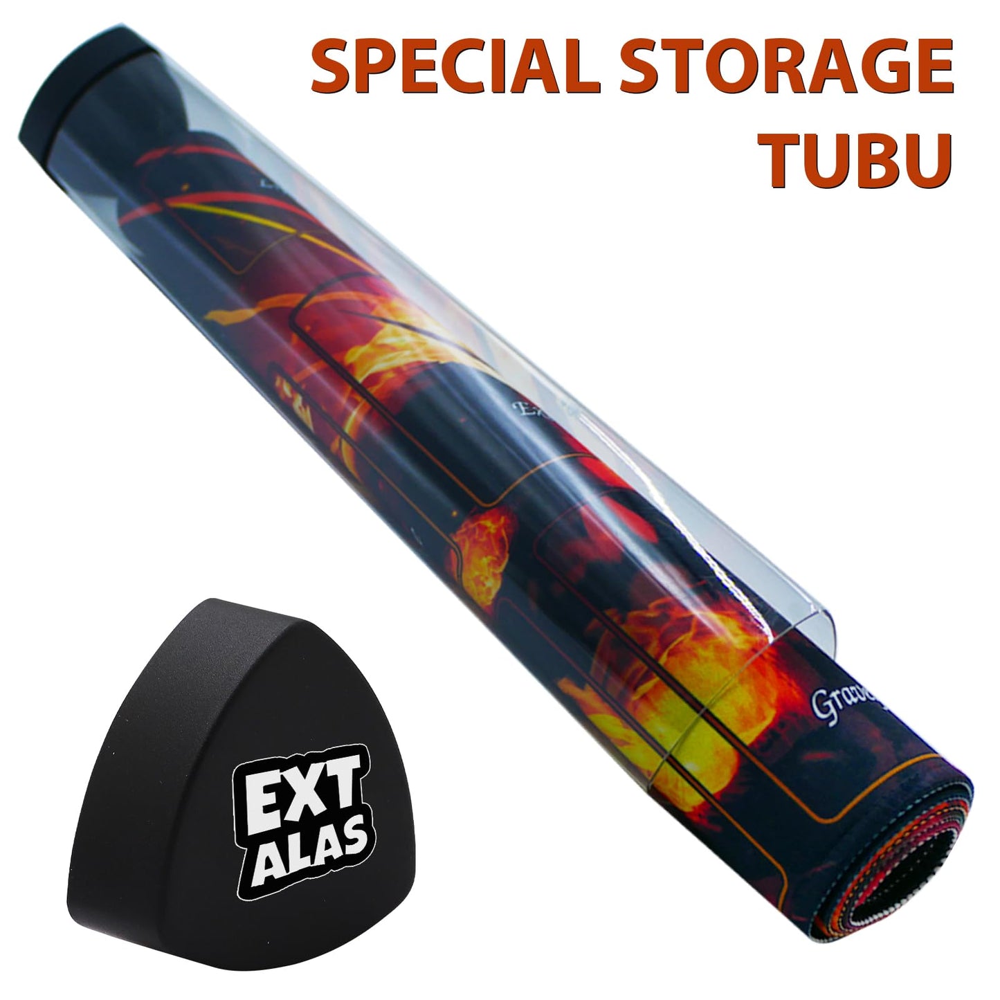 Extalas MTG Playmat with Zones - Waterproof, Non-Slip, Includes Storage Tube & 7 Dice