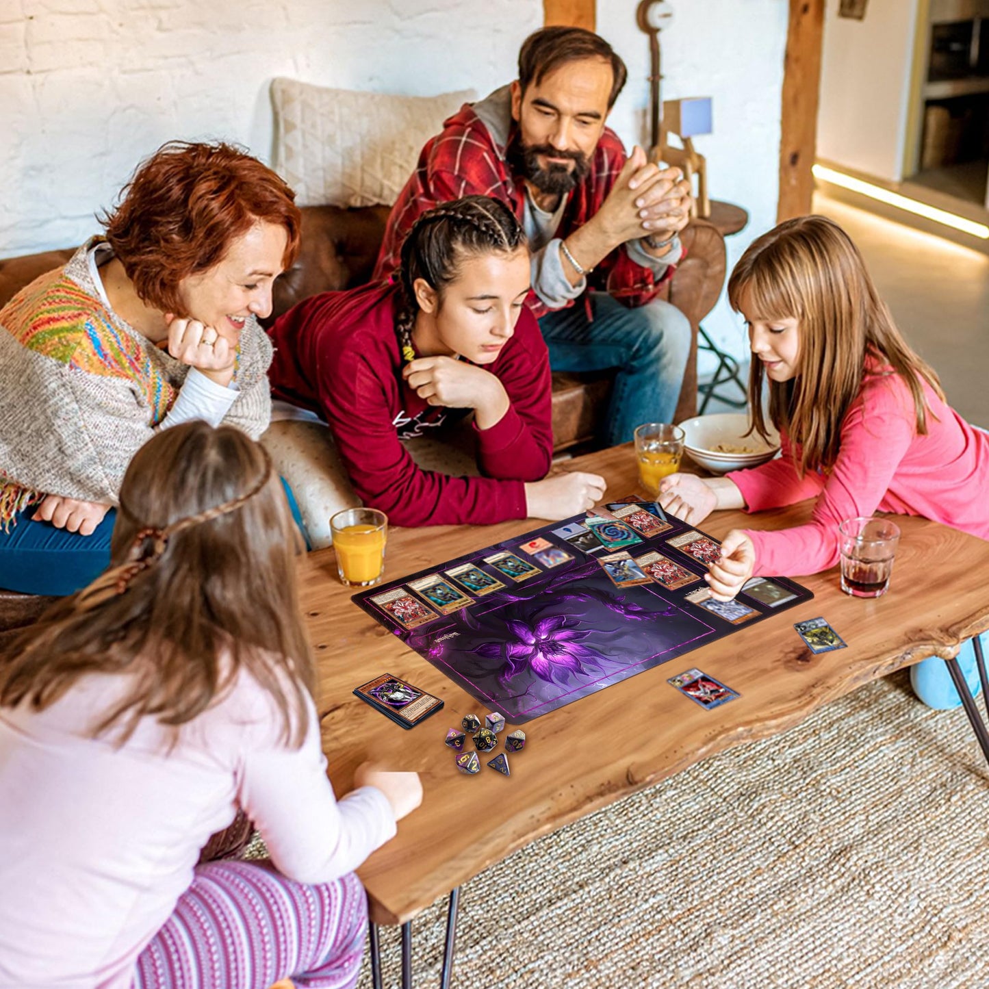 Extalas MTG Playmat 24x14in with Storage Tube & 7 Dice — Waterproof & Non-Slip