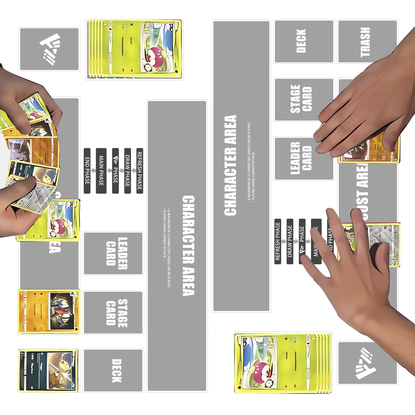 Extalas One Piece OPCG Playmat 24x24 in – Binder Set, 400+ Card Capacity, Waterproof Nonslip