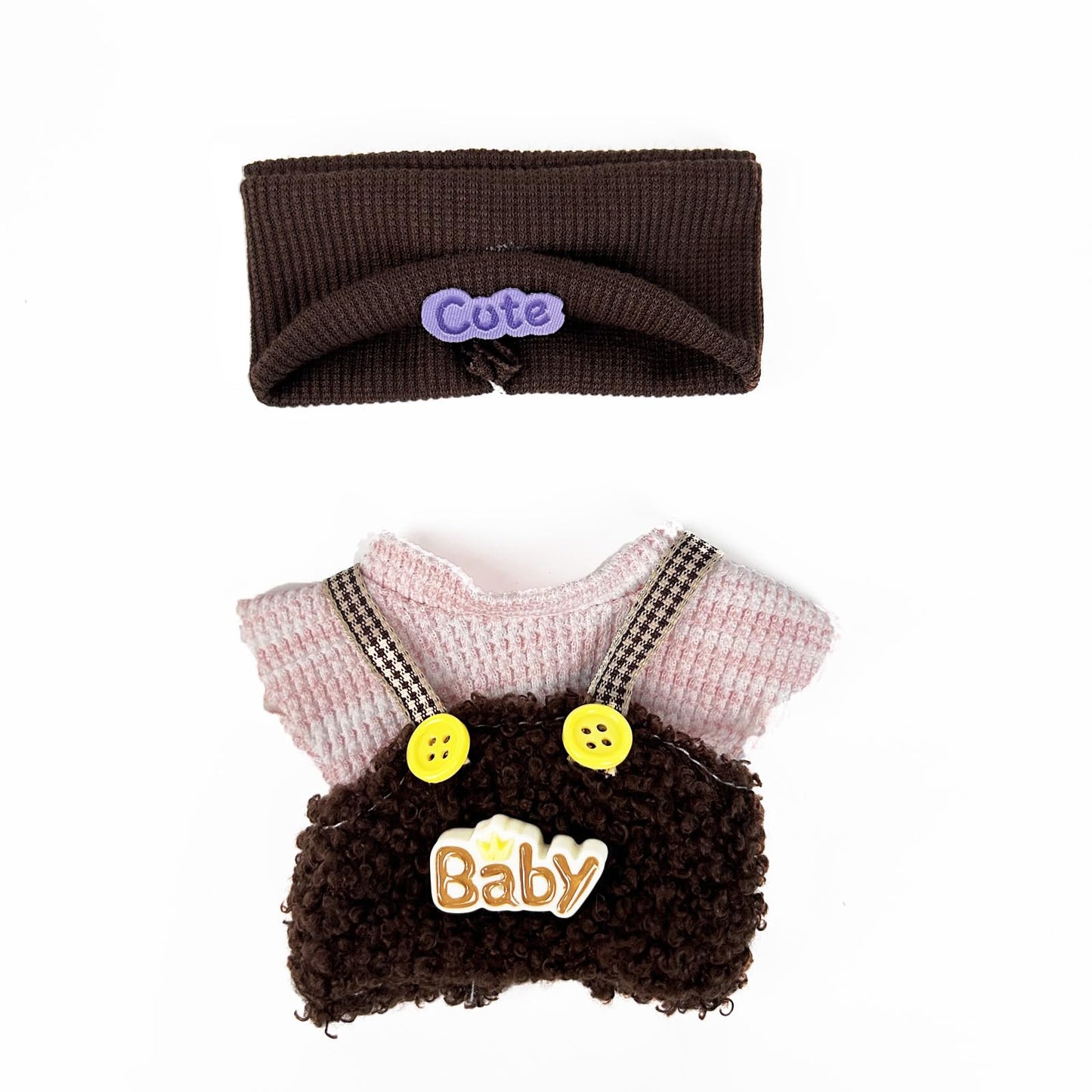 Eyancotoi 17cm Doll Clothes Set Style 13 — Hat, Top, Suspenders & Pants