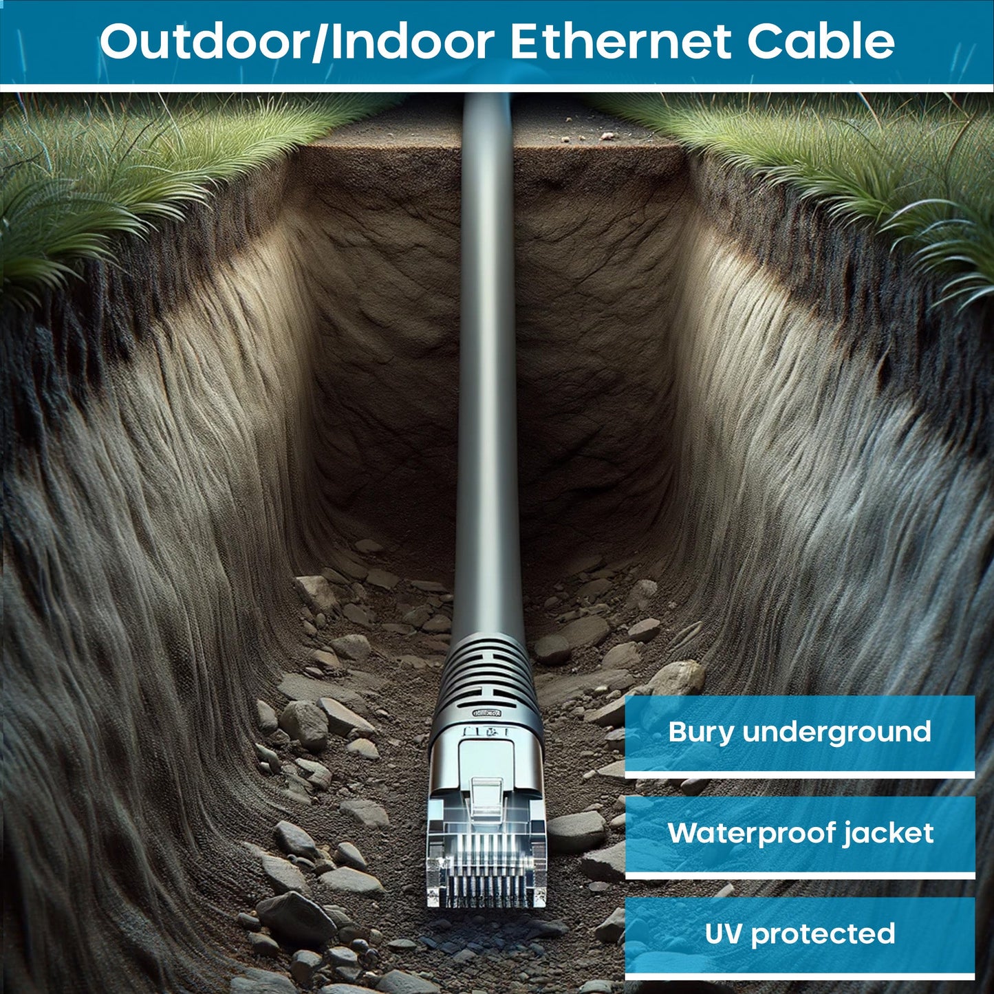 Maplin Outdoor External RJ45 CAT6 PoE Ethernet Cable