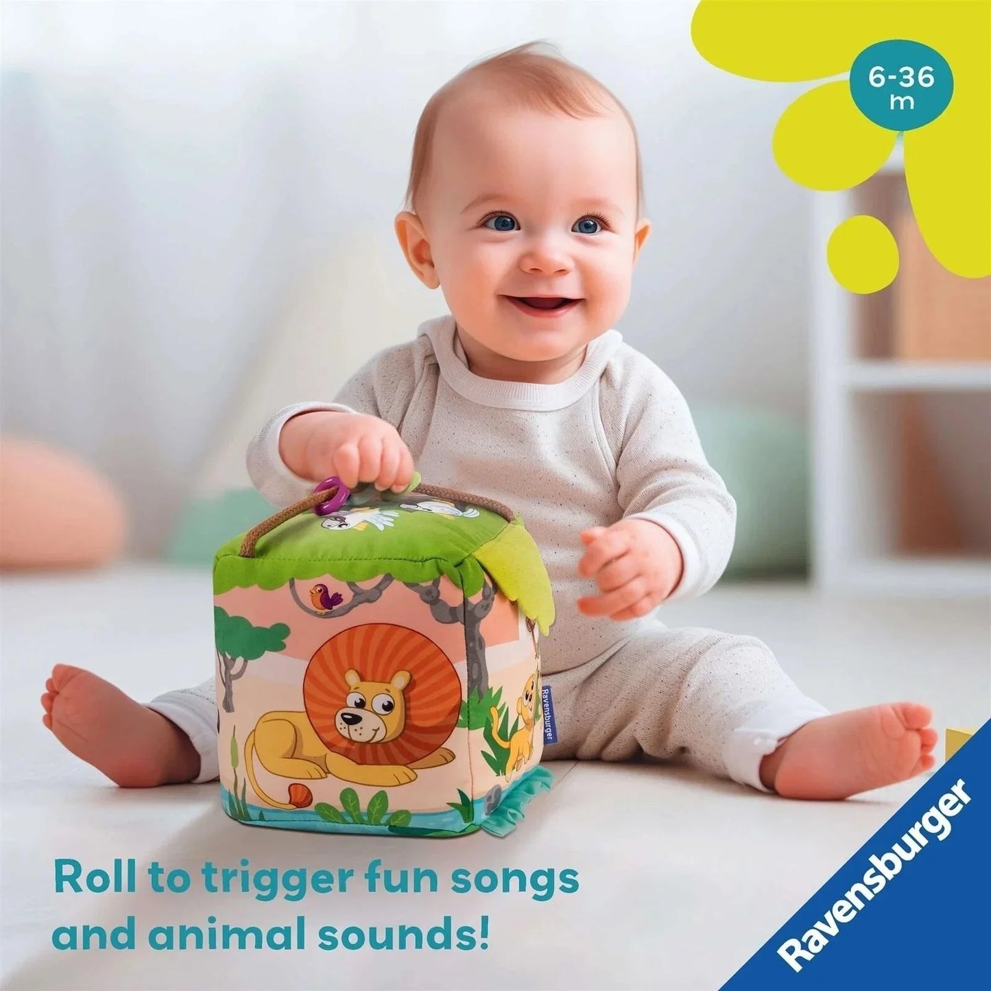 Play+ Roll & Play Sound Cube Wild Animals