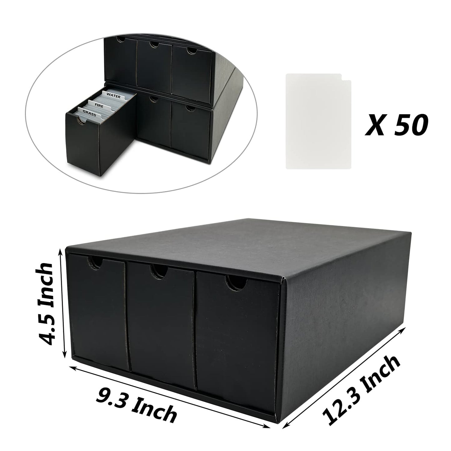 Fageverld Trading Card Storage Box with 12 Drawers and 50 Dividers