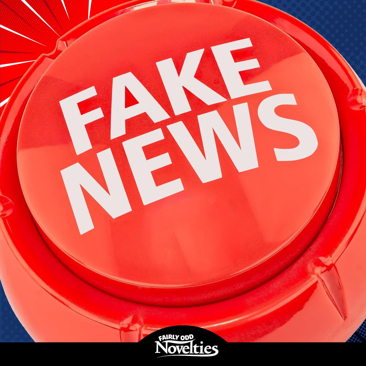 Fairly Odd Novelties Trumped Up Fake News Button – 7 Hilarious Donald Trump Sayings for Parties & Office Fun – Red