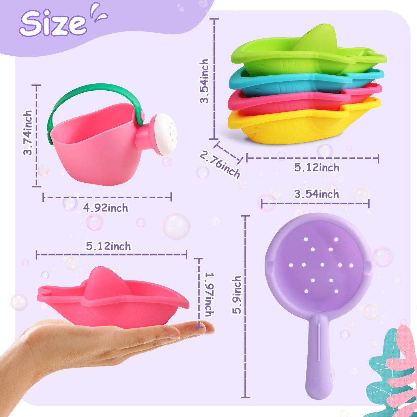 Fajiabao 6-Piece Baby Bath Toys Set – Mold-Free Toddler Water Play for 12+ Months