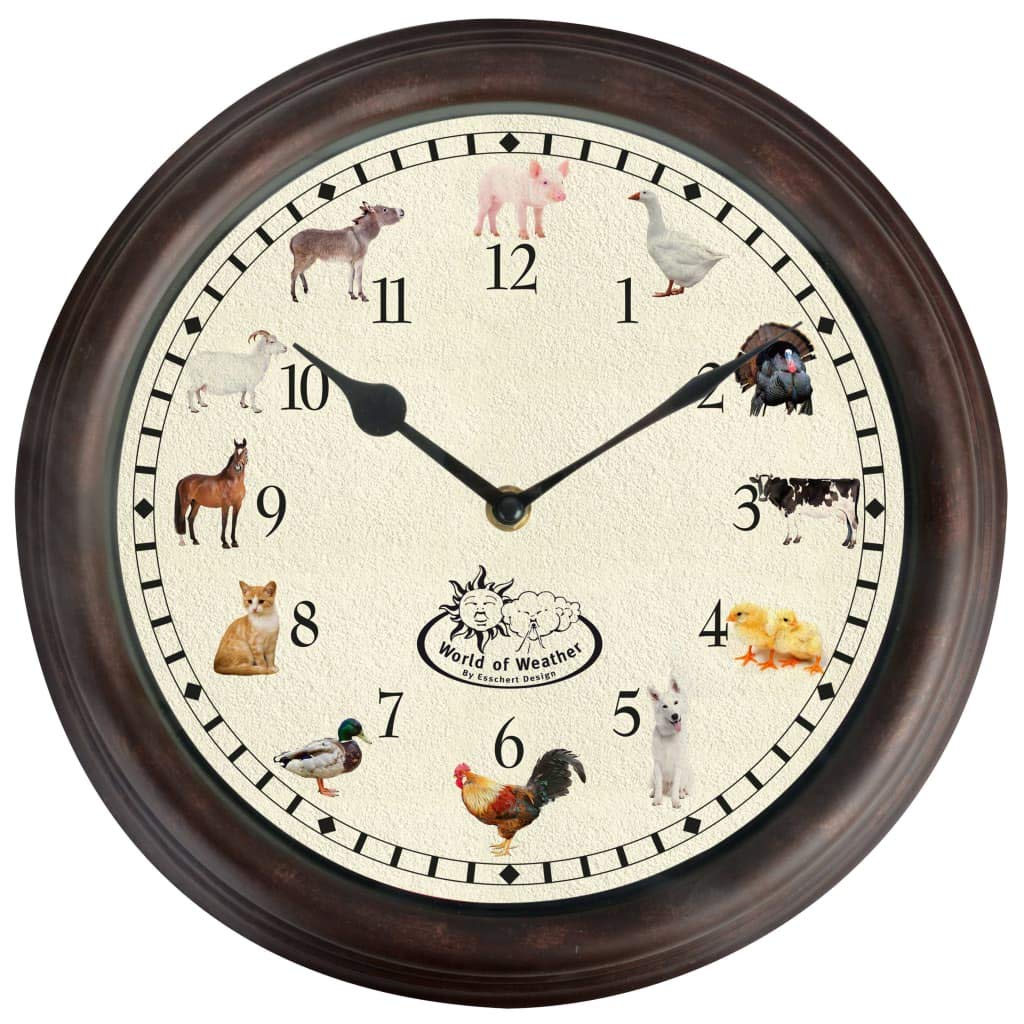Fallen Fruits Farm Animal Sound Clock – Wall-MMountable, Durable Plastic, Farmhouse Style