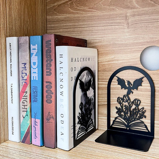 Fantasy Dragon Bookends – Heavy Duty Iron Book Holders