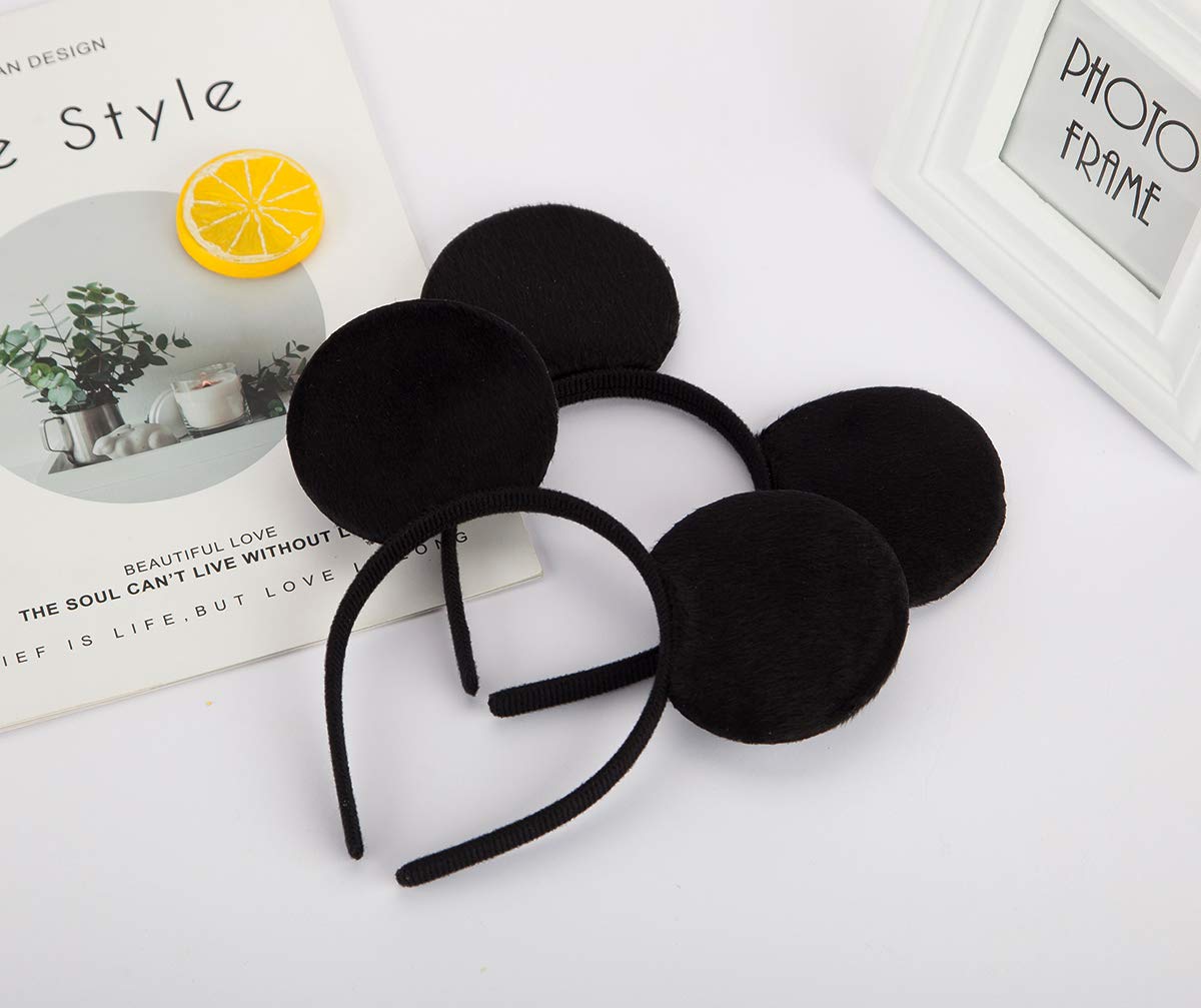 FANYITY Mouse Ears Headbands – 2-Piece Sequin Hair Band Set in Black